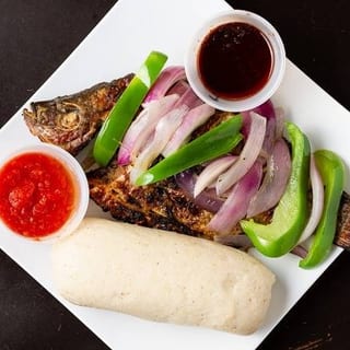 Banku and Grilled Tilapia (Med)