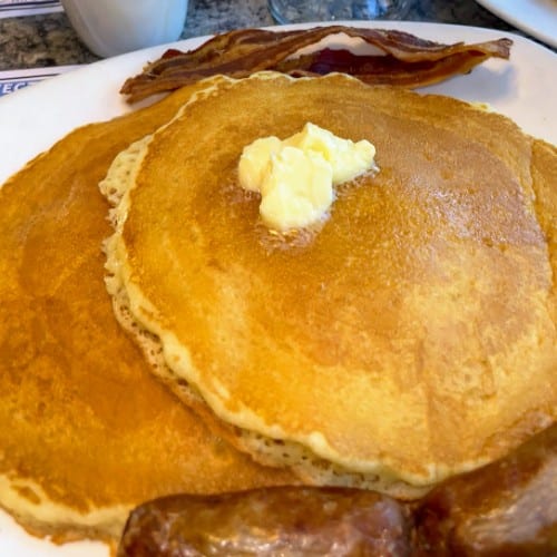 Banana or Blueberry Pancakes.