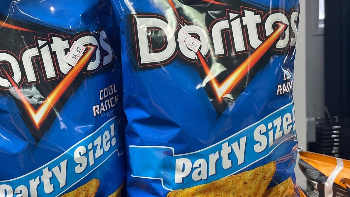 Party Size Doritos, Cool Ranch.