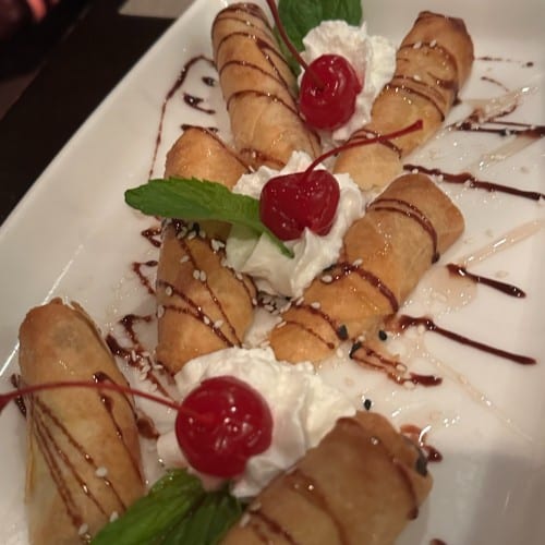 Banana Spring Rolls with Jackfruit.