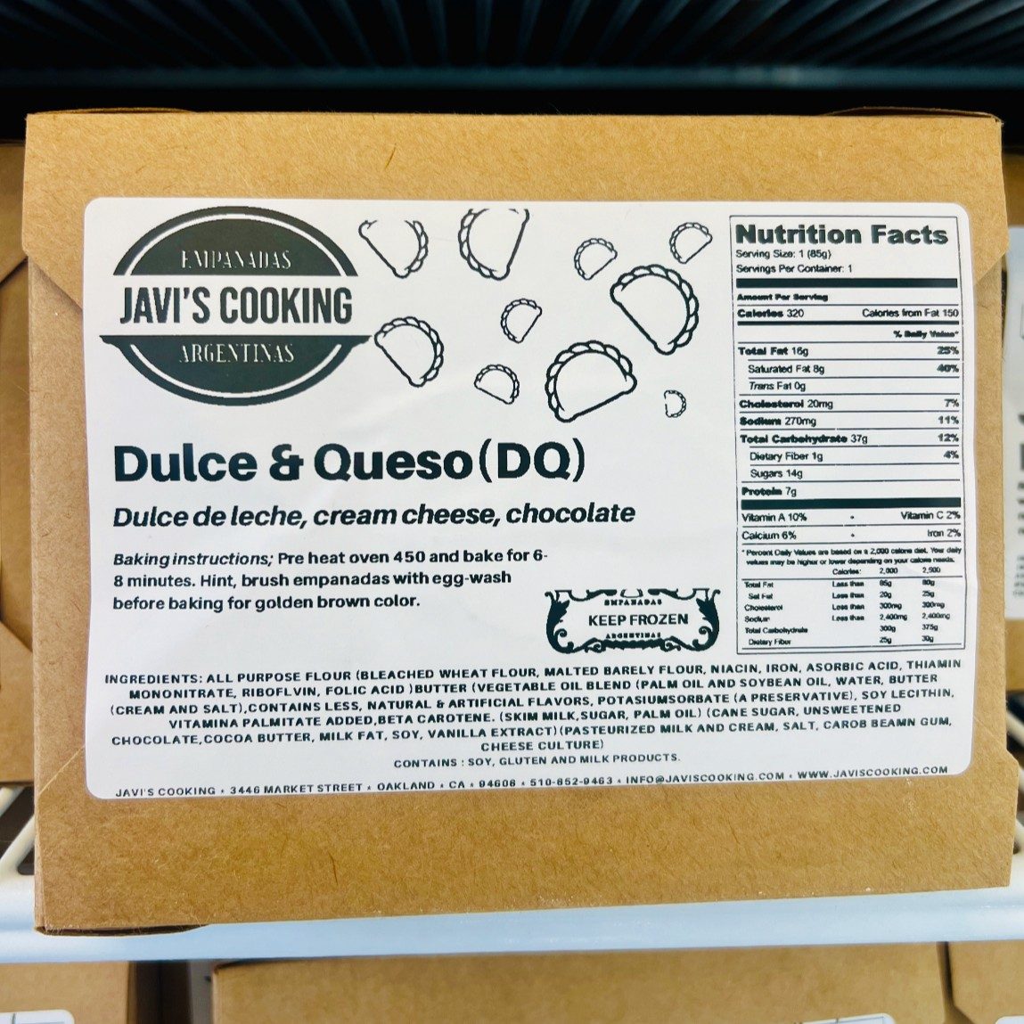 Dulce & Queso (6 Pack) Frozen Empanadas.