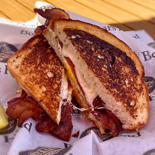Grilled cheese with bacon.