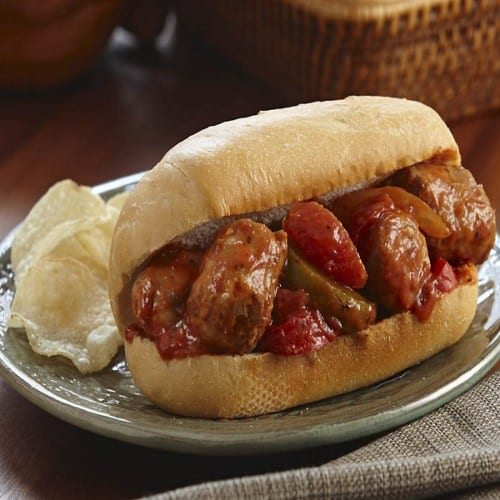 Sausage and Peppers Hot Sub.