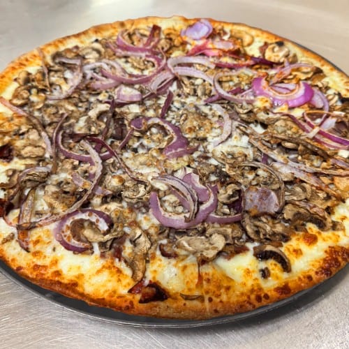 Pennsylvania Cheesesteak Pizza.
