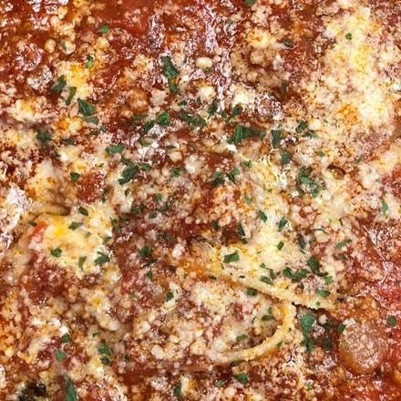 Pappardelle in Bolognese Sauce Dinner.