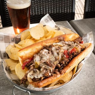 Philly cheese steak sandwich