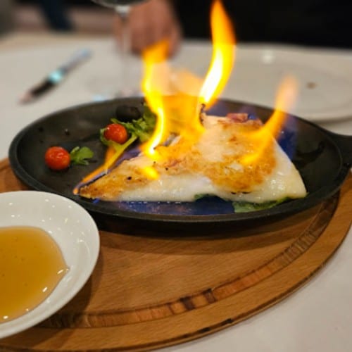 Grilled Saganaki Cheese.