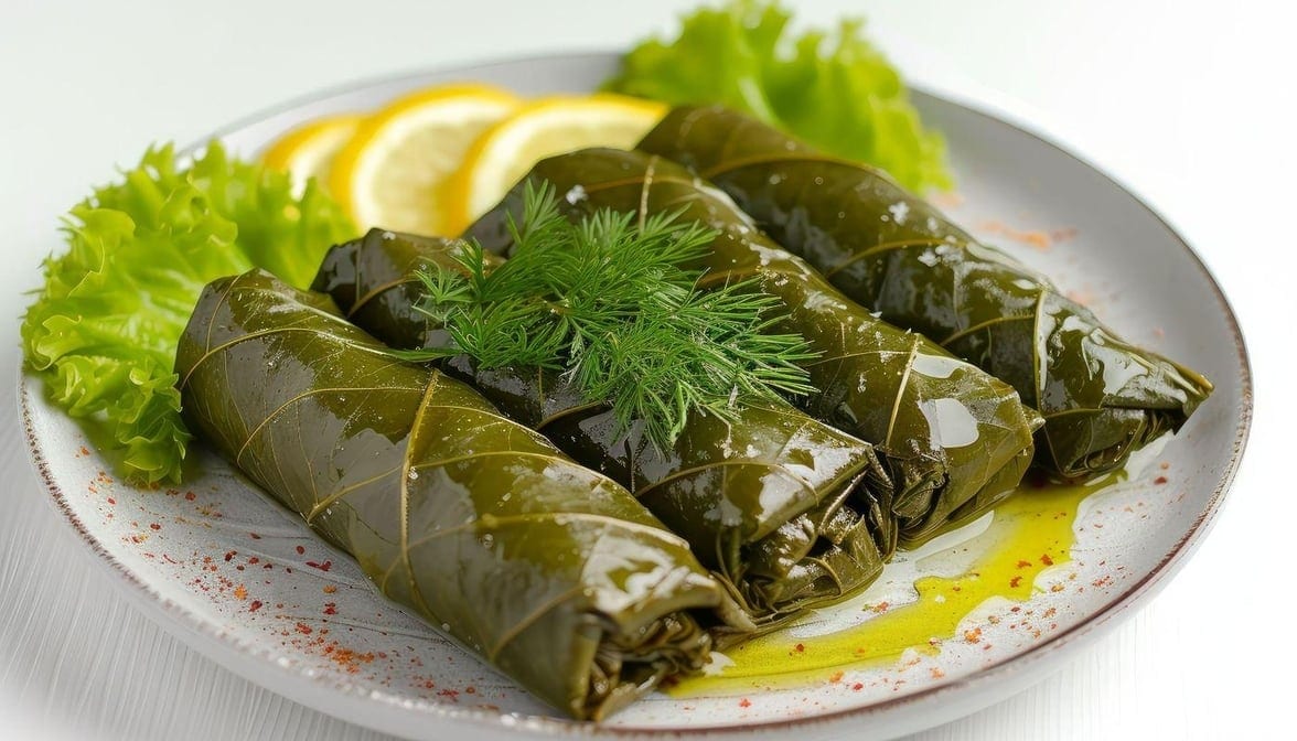 Stuffed Grape Leaves.