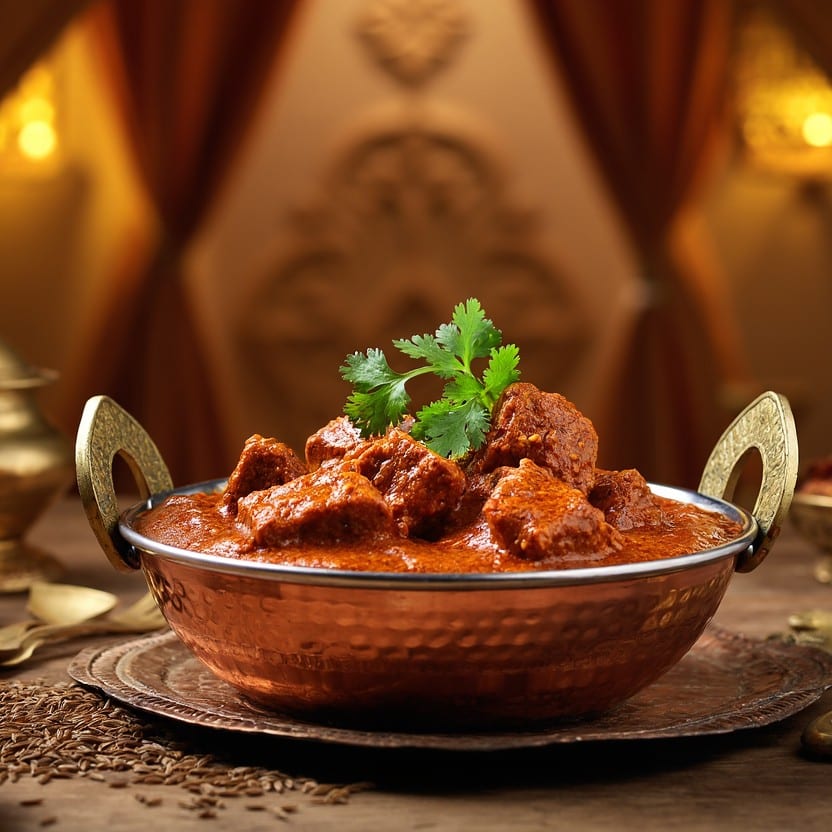 Goat Vindaloo (with bones).