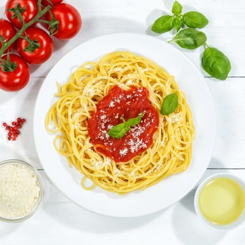 Pasta (Your Choice) with Tomato Sauce.