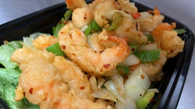 Spicy Salt & Pepper Jumbo Shrimp.