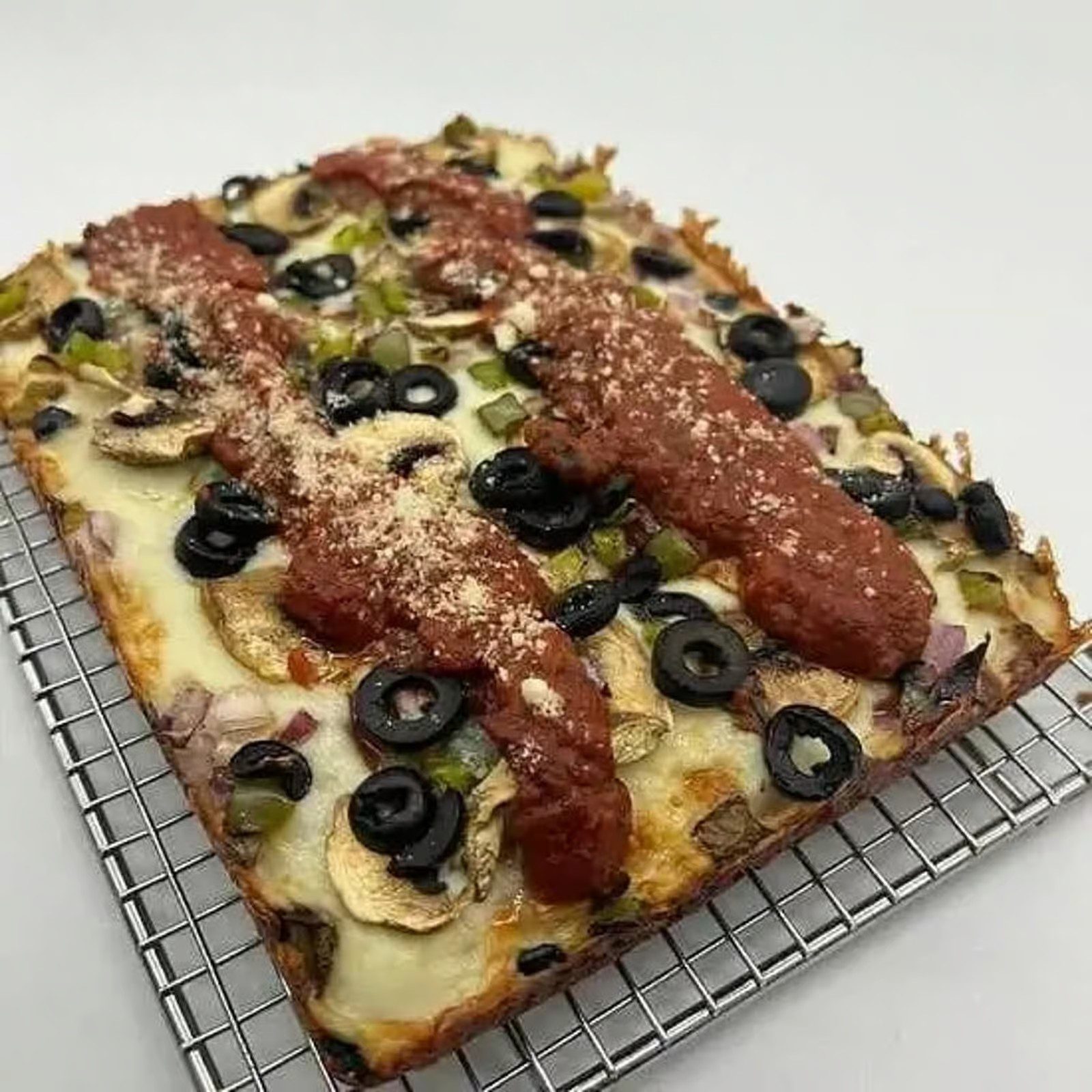 Veggie Detroit Pizza.