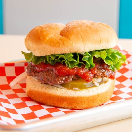 Famous Hickory Burger.