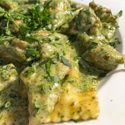 Chicken Pesto Ravioli.
