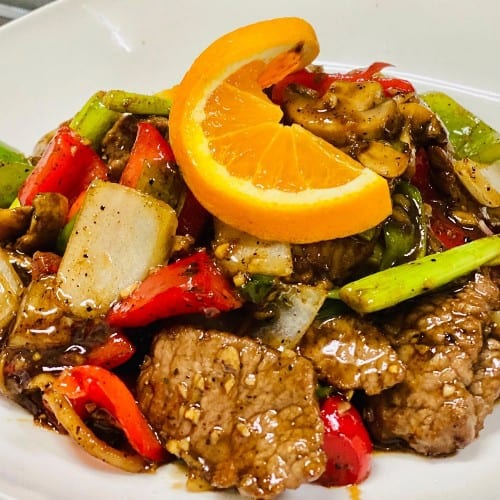 Black Pepper-Ginger Beef.