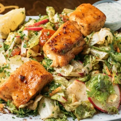 Grilled Salmon Kabab.