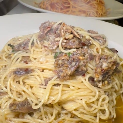 Spicy Anchovy Pasta.