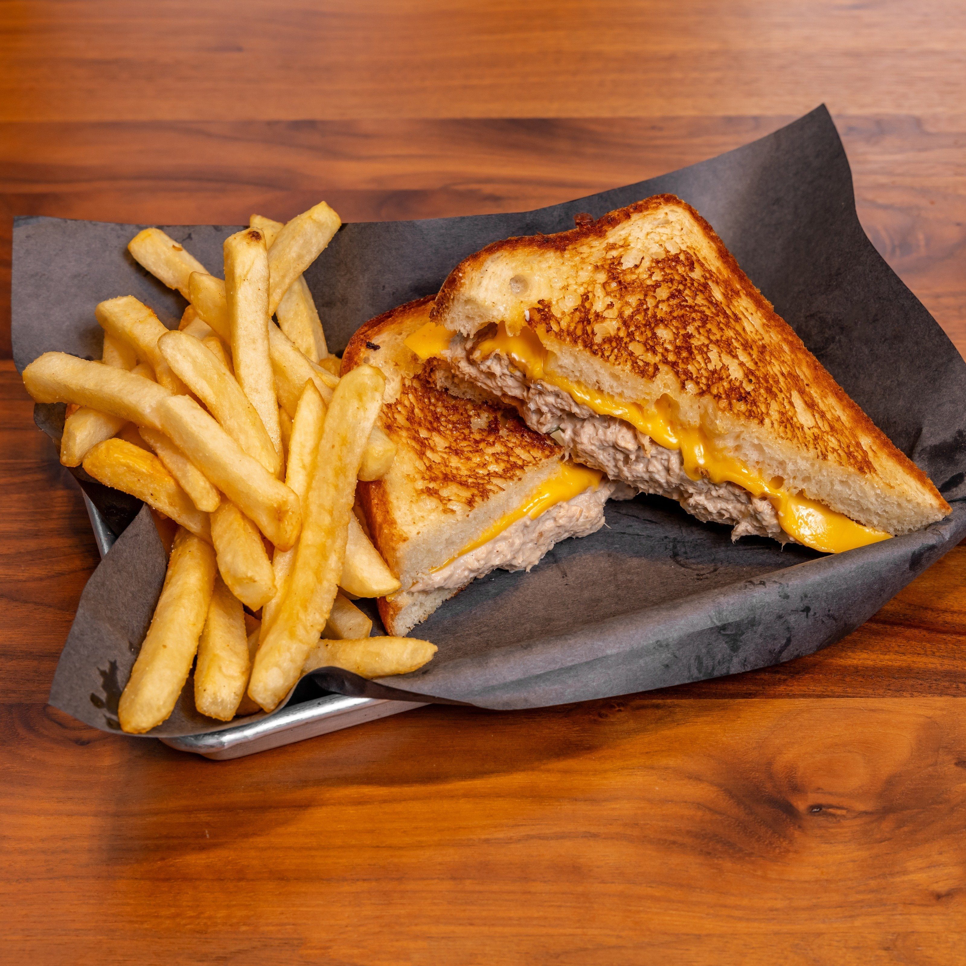 TUNA MELT WITH FRIES.