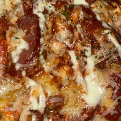 Jambalaya Cajun Chicken Alfredo Pasta.