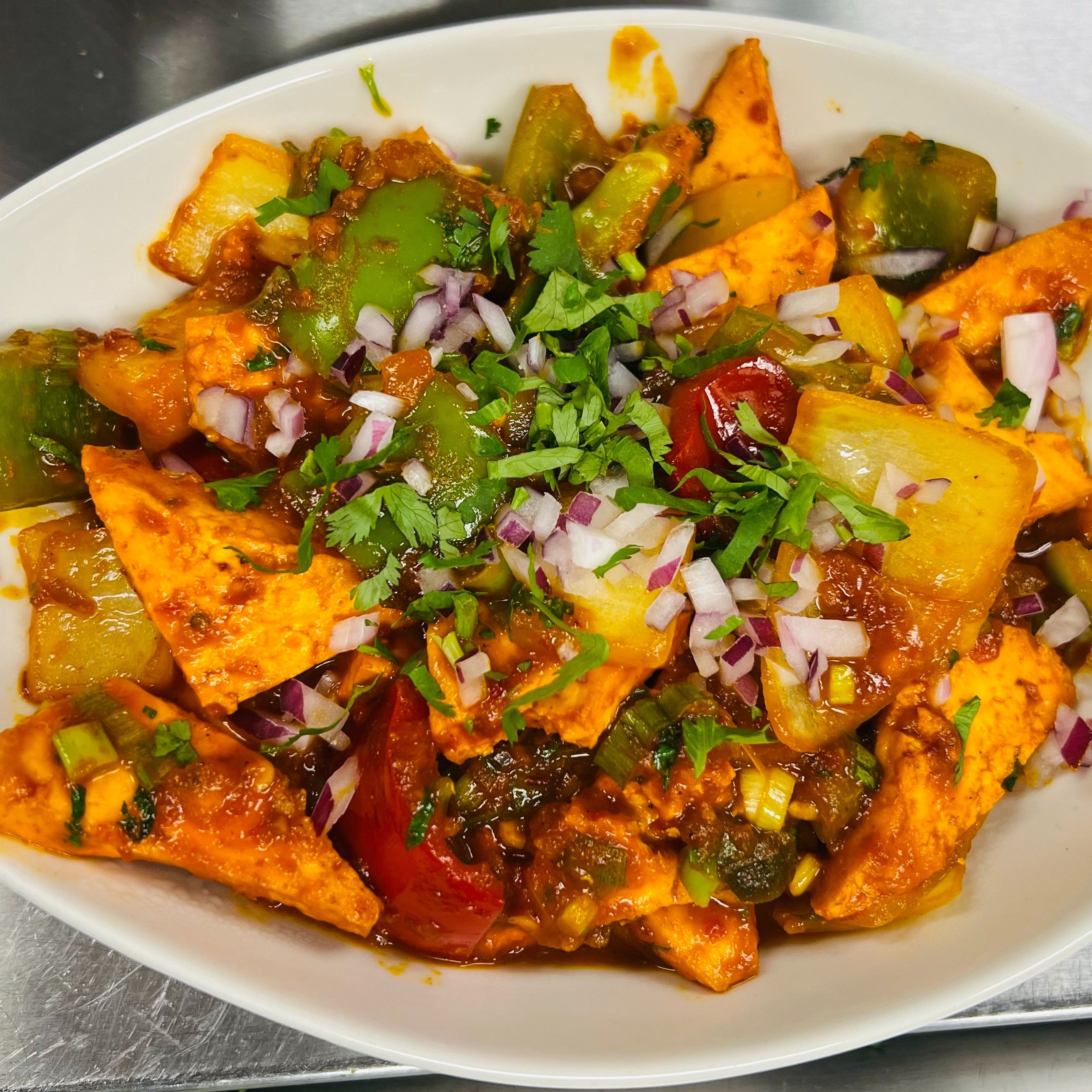 Paneer (Homemade Cheese) Chilli (GF).