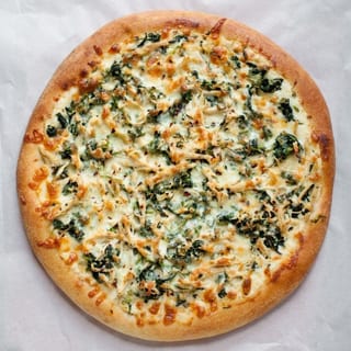 Spinach, Feta Cheese, Alfredo Pizza 