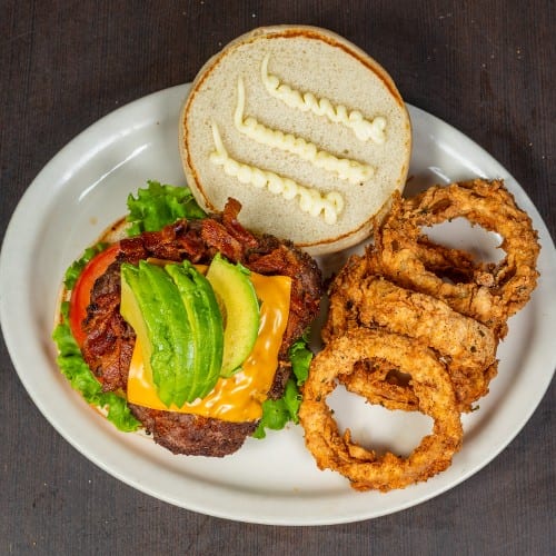 Bacon Avocado Cheeseburger.