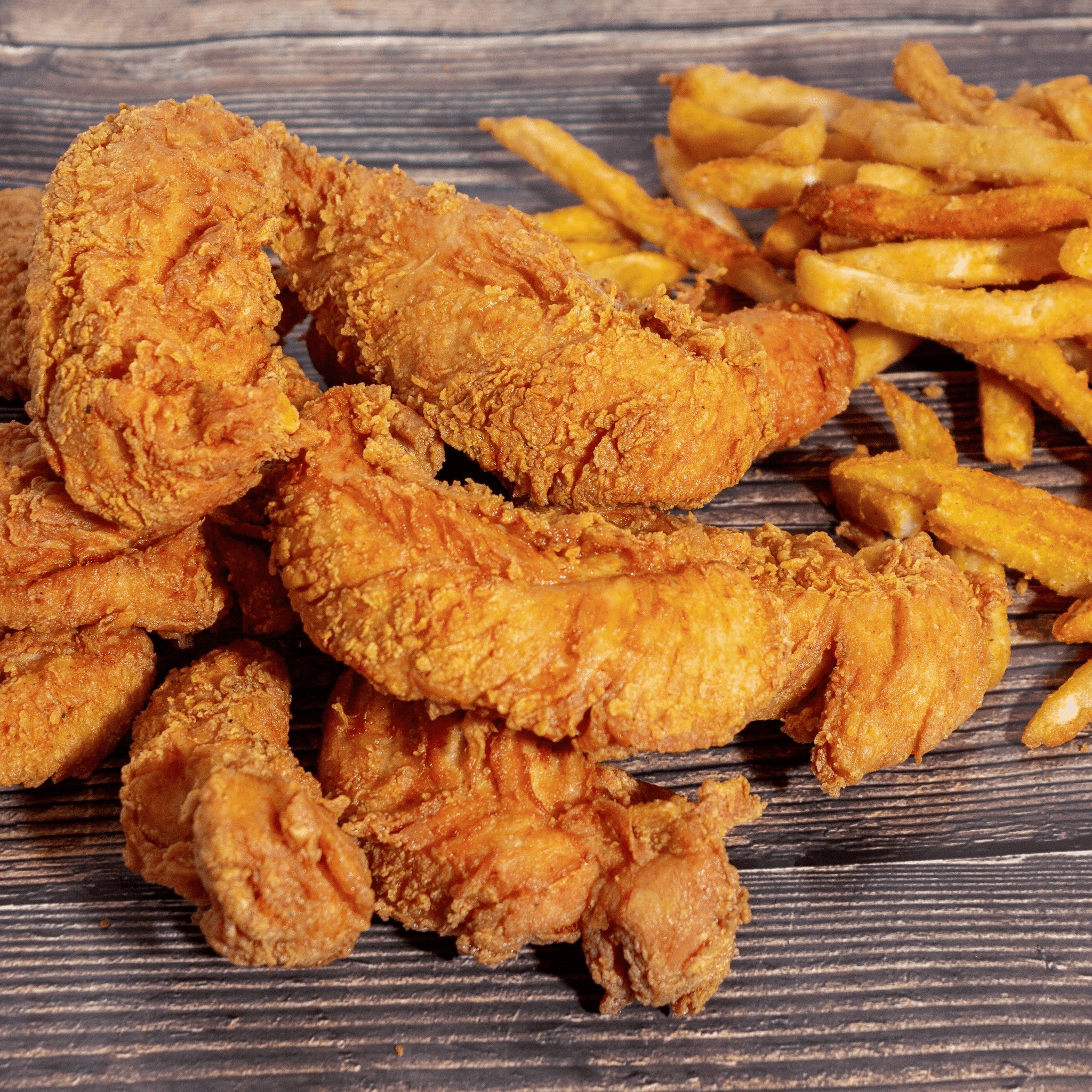 3 Pc Buffalo tender with fries.