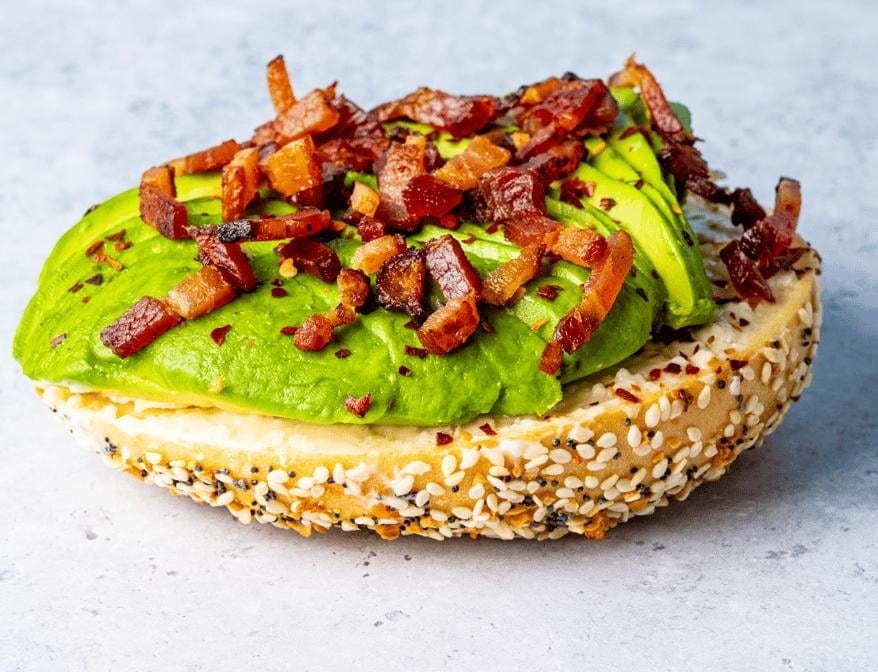 Avocado and Bacon Open Face.