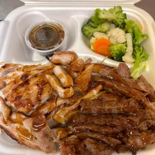 Chicken & steak teriyaki rice meal