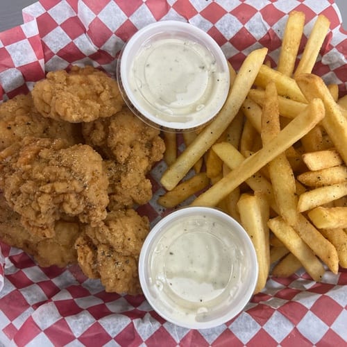 Kiddy Tenders and fries.