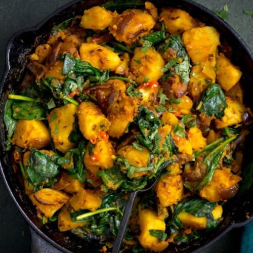 Saag Aloo (Spinach+Potato).