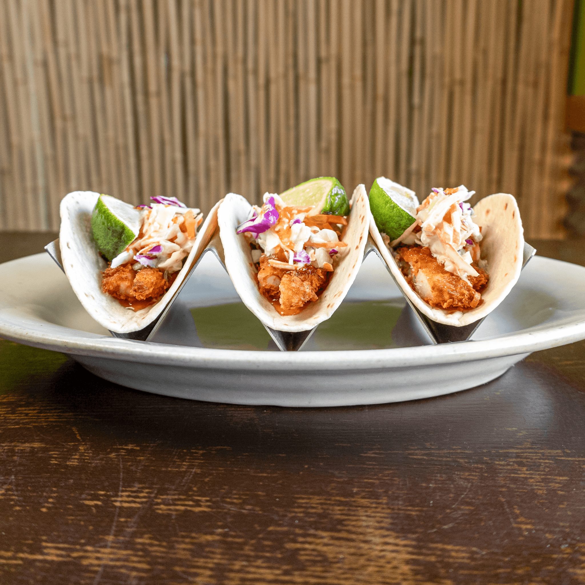 Coconut Fried Shrimp Tacos.