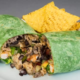 Cajun Chicken and Prawns Burrito