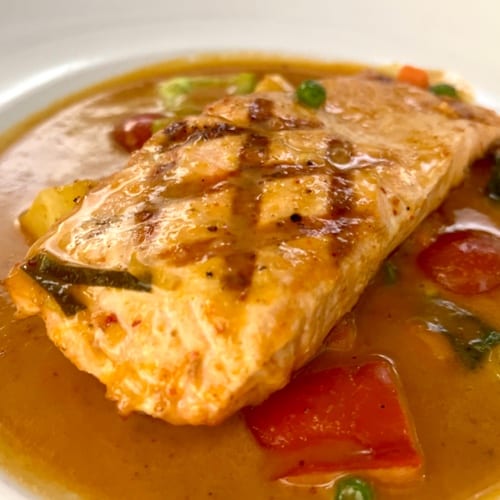Salmon Pineapple Curry.