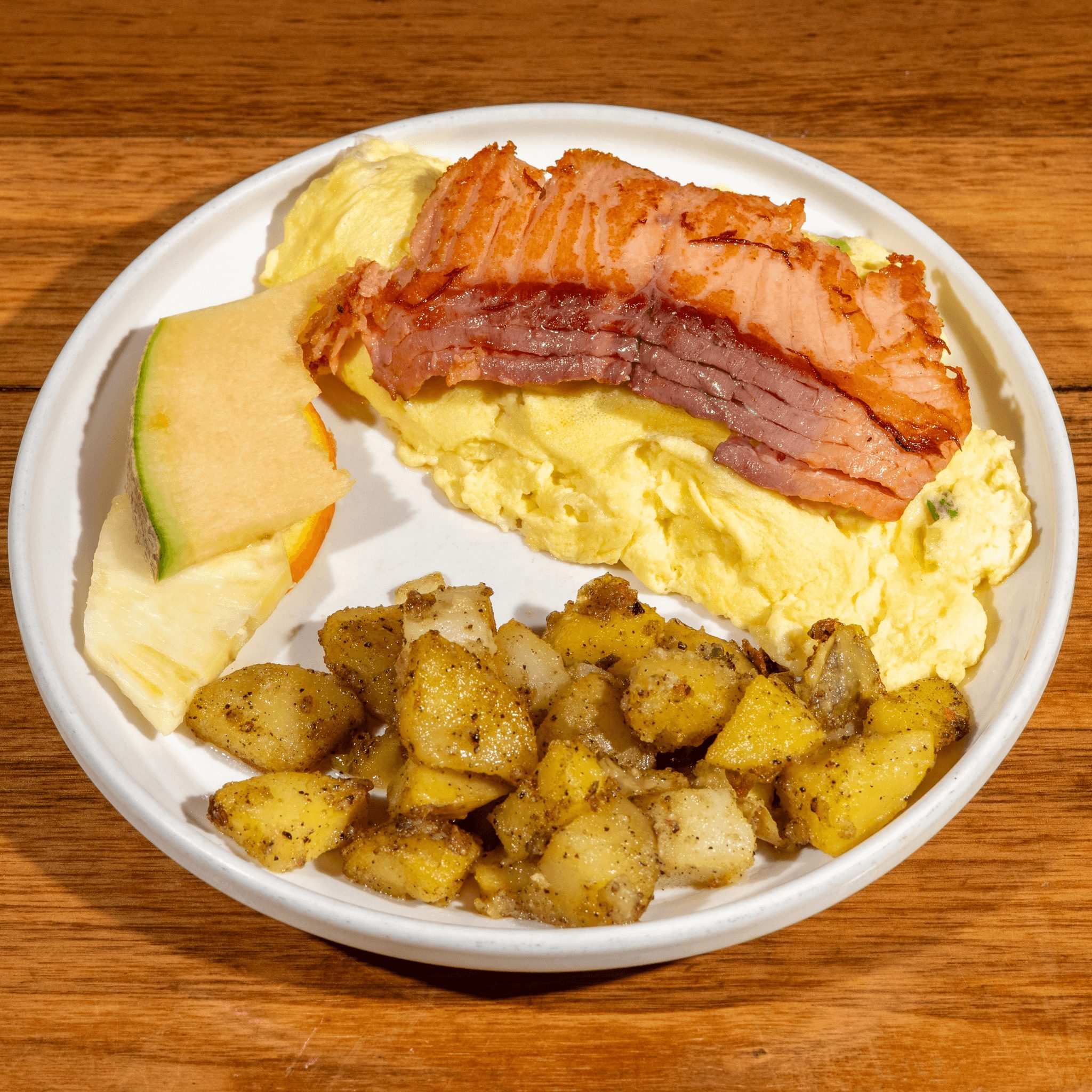 *Smoked Salmon Scramble.