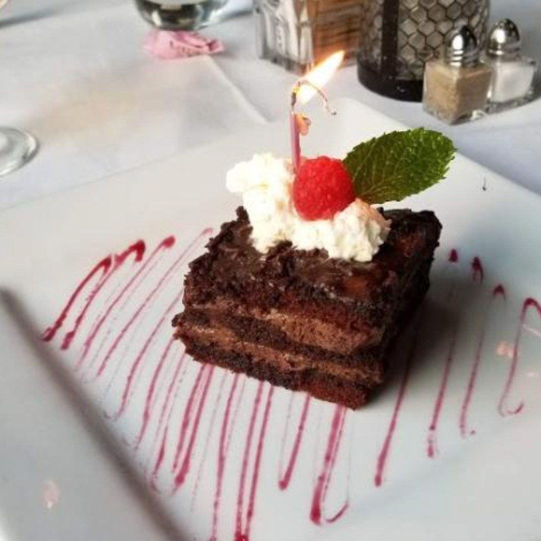 Layered Chocolate Mousse and Ganache Cake.