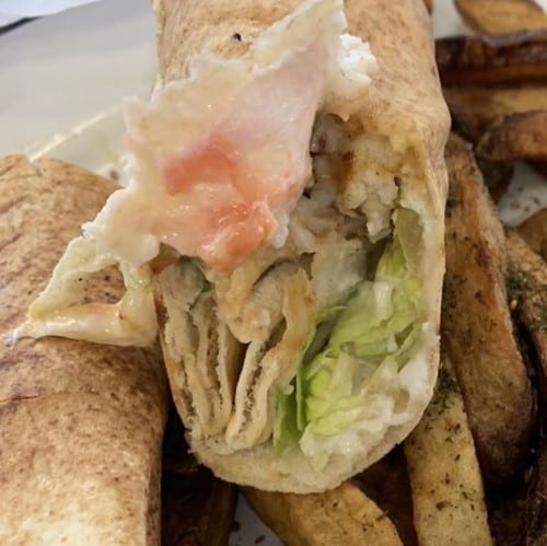 Chicken Kebab Pita Roll.