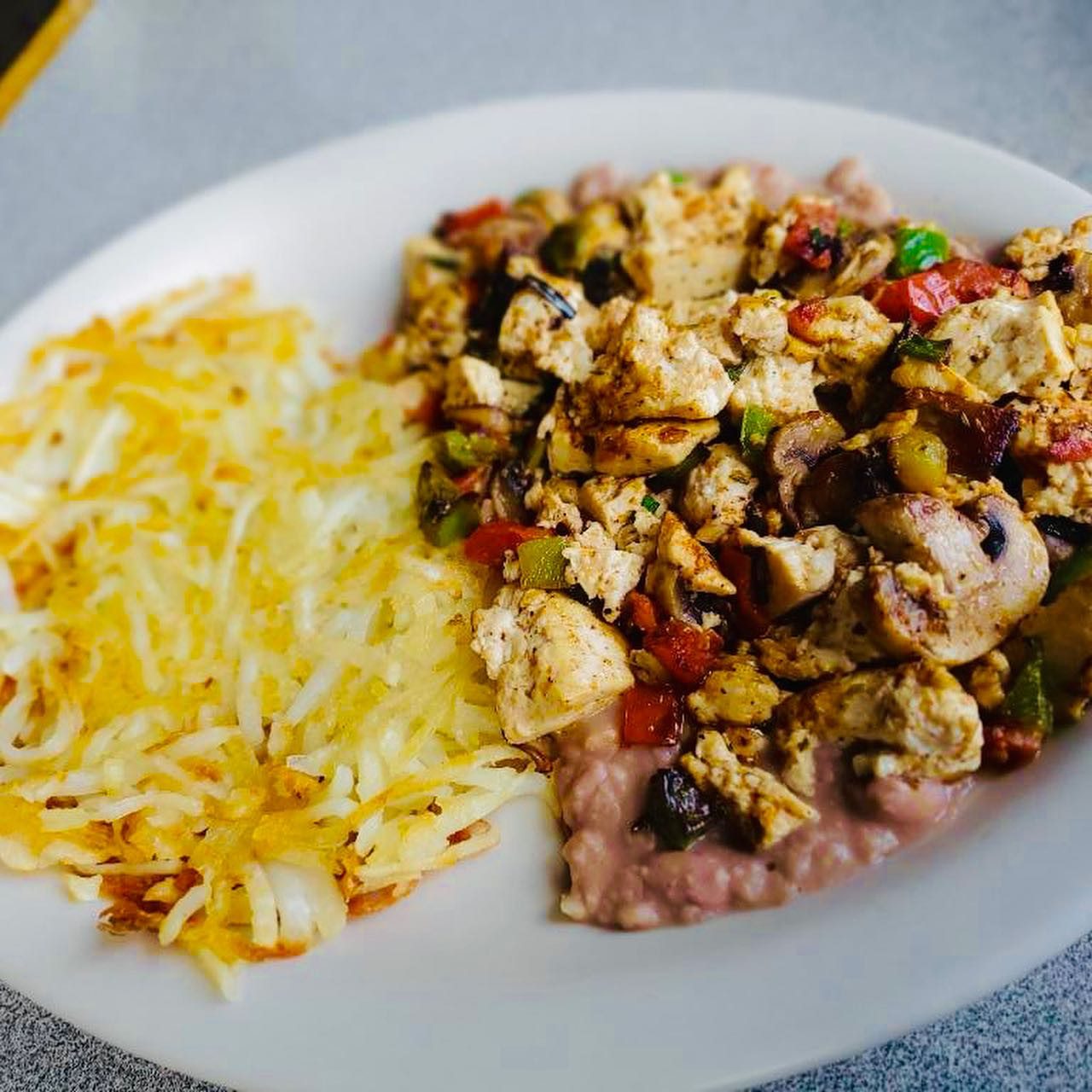 Vegan Veggie Tofu Scramble.