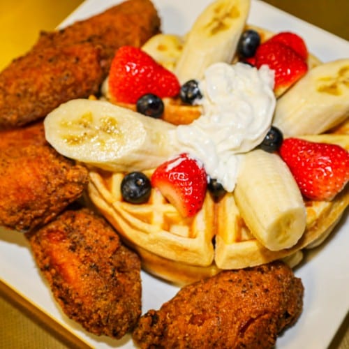 Fried Chicken & Waffles Brunch.
