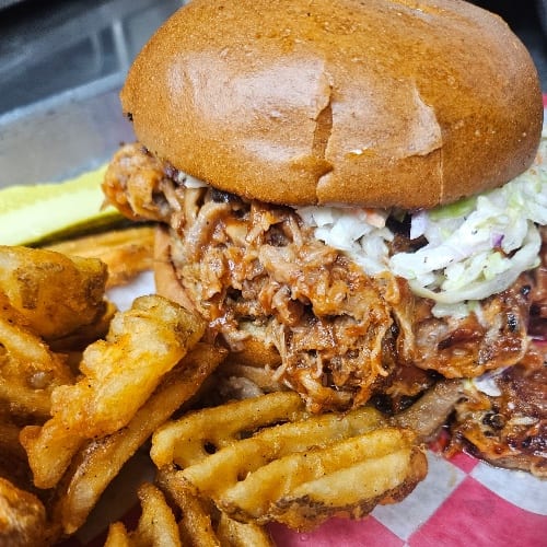 BBQ Pulled Pork Sandwich.