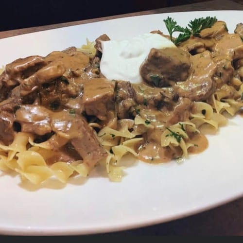 Beef Stroganoff.