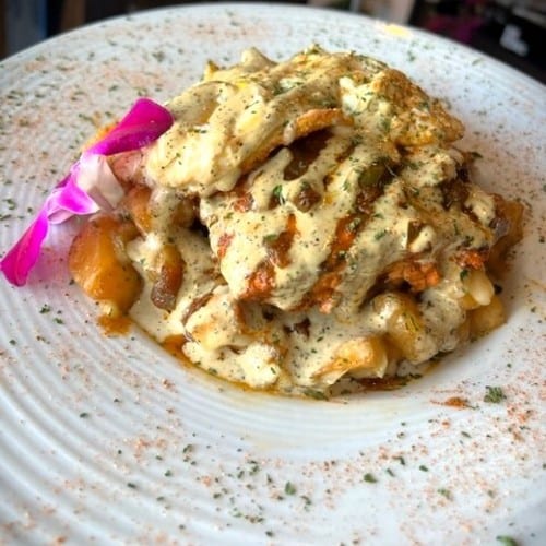 Finger Licking Hash Bowl with Salmon.