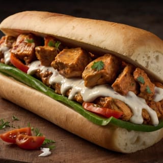 Chicken Tikka Cheesesteak Sandwich