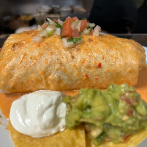 Shrimp Burrito Mojado Dinner.