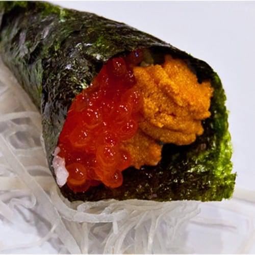 Ikura and Uni Temaki.