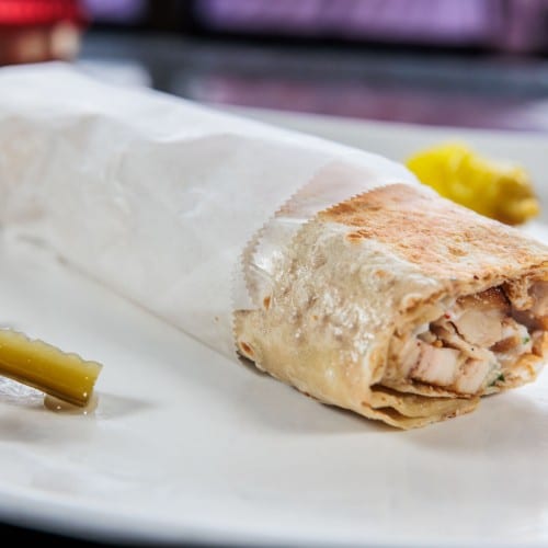 Chicken Shawarma Pita Wrap.