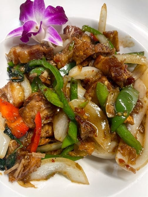 Basil Crispy Pork Belly.