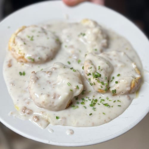 Sausage Gravy & Biscuits.