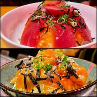  Donburi- Fresh Salmon or Tuna & quail egg