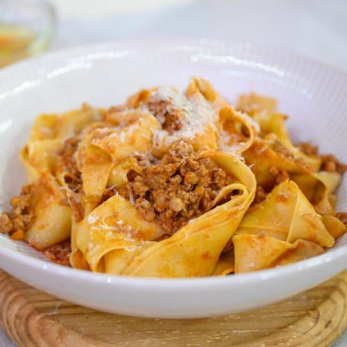 Pappardelle Bolognese.